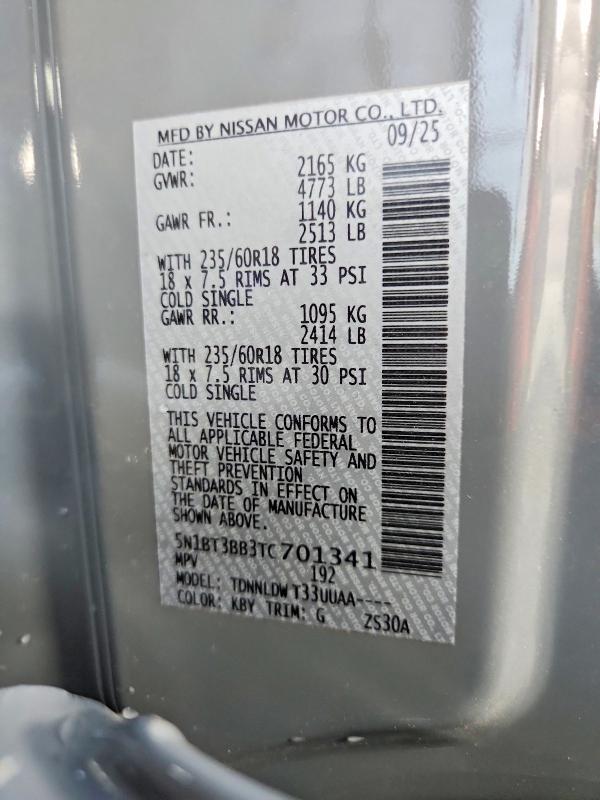 Продажа на аукционе авто 2026 Nissan Rogue, vin: 5N1BT3BB3TC701341, номер лота: 53424246