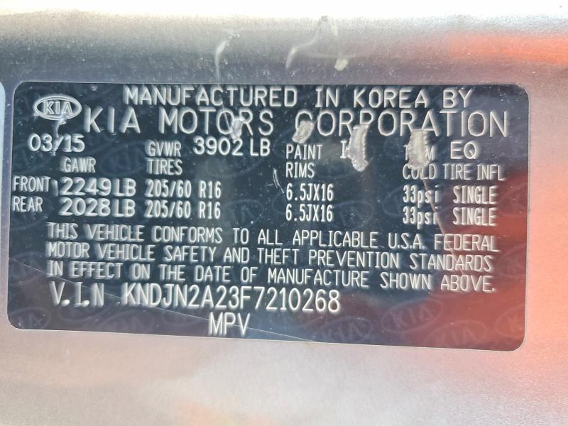 2015 Kia Soul მანქანა იყიდება აუქციონზე, vin: KNDJN2A23F7210268, აუქციონის ნომერი: 53020736