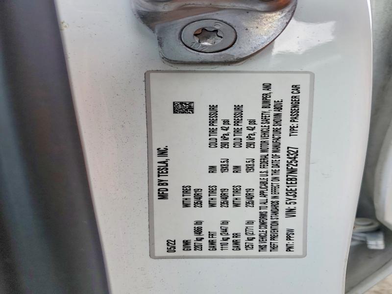 Продажа на аукционе авто 2022 Tesla Model 3, vin: 5YJ3E1EB7NF254327, номер лота: 54271736