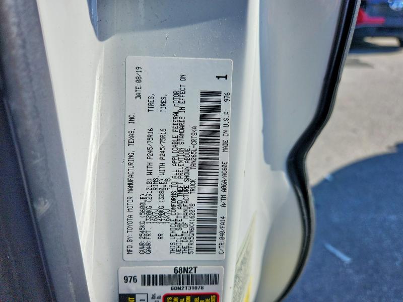2019 Toyota Tacoma მანქანა იყიდება აუქციონზე, vin: 5TFRX5GN6KX162078, აუქციონის ნომერი: 53173206