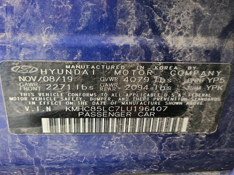 Продаж на аукціоні авто 2020 Hyundai Ioniq, vin: KMHC85LC7LU196407, номер лоту: 52676146