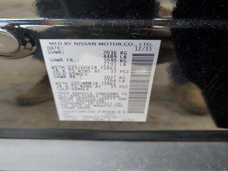 Aukcja sprzedaży 2016 Nissan Rogue, vin: 5N1AT2MT2GC780633, numer aukcji: 52131926
