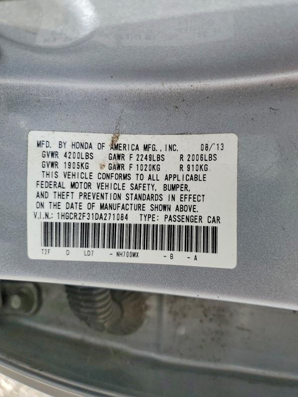Продажа на аукционе авто 2013 Honda Accord, vin: 1HGCR2F31DA271084, номер лота: 54728746