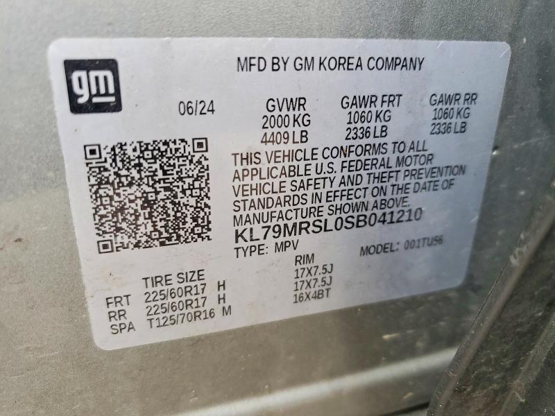 54918806 :رقم المزاد ، KL79MRSL0SB041210 vin ، 2025 Chevrolet Trailblazer مزاد بيع