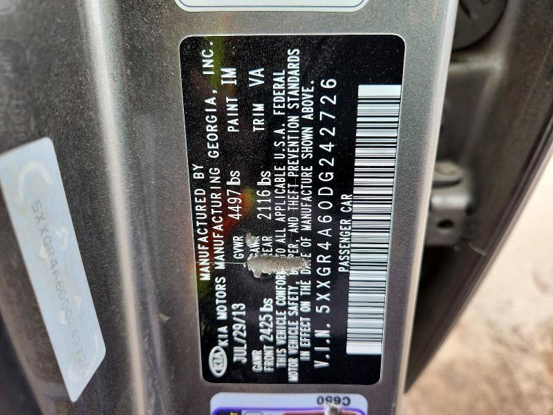 Продажа на аукционе авто 2013 Kia Optima, vin: 5XXGR4A60DG242726, номер лота: 55403896