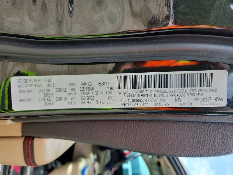 Aukcja sprzedaży 2015 Dodge Durango, vin: 1C4RDHDG2FC186486, numer aukcji: 54694236