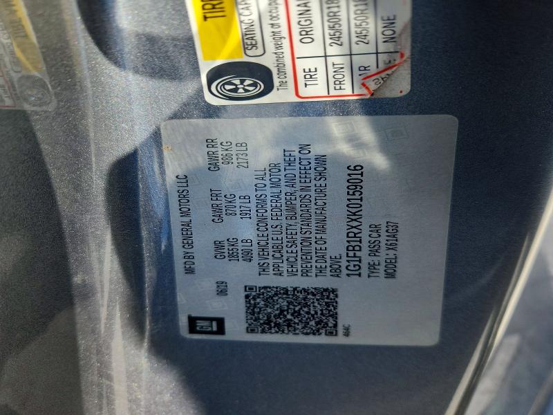 Продаж на аукціоні авто 2019 Chevrolet Camaro, vin: 1G1FB1RXXK0159016, номер лоту: 52130786