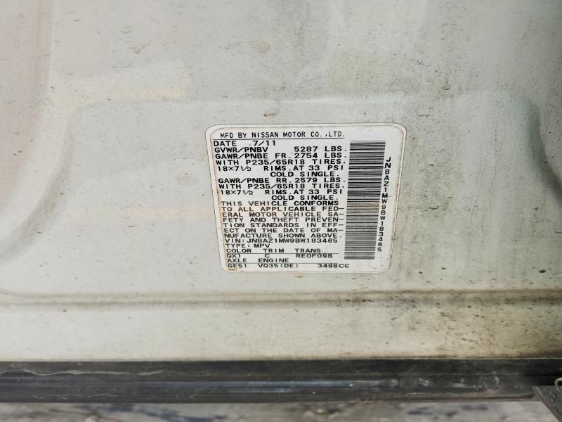 Aukcja sprzedaży 2011 Nissan Murano, vin: JN8AZ1MW9BW183465, numer aukcji: 52770236