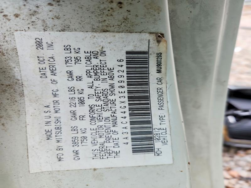 54501596 :رقم المزاد ، 4A3AC44GX3E099246 vin ، 2003 Mitsubishi Eclipse مزاد بيع