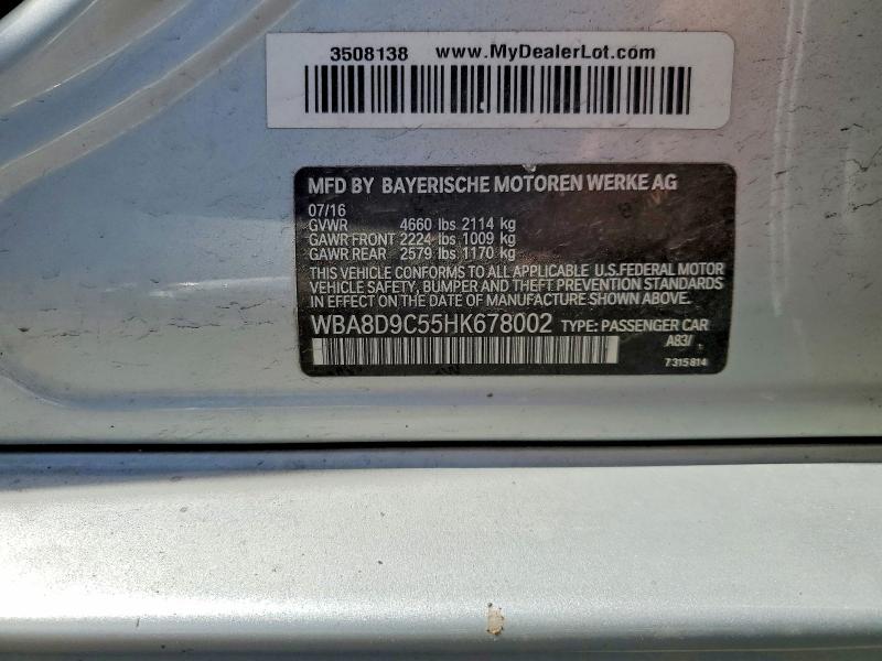 Aukcja sprzedaży 2017 Bmw 330, vin: WBA8D9C55HK678002, numer aukcji: 54824046