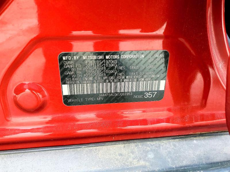 Продажа на аукционе авто 2019 Mitsubishi Outlander Sport, vin: JA4AP3AU3KU003953, номер лота: 54825516