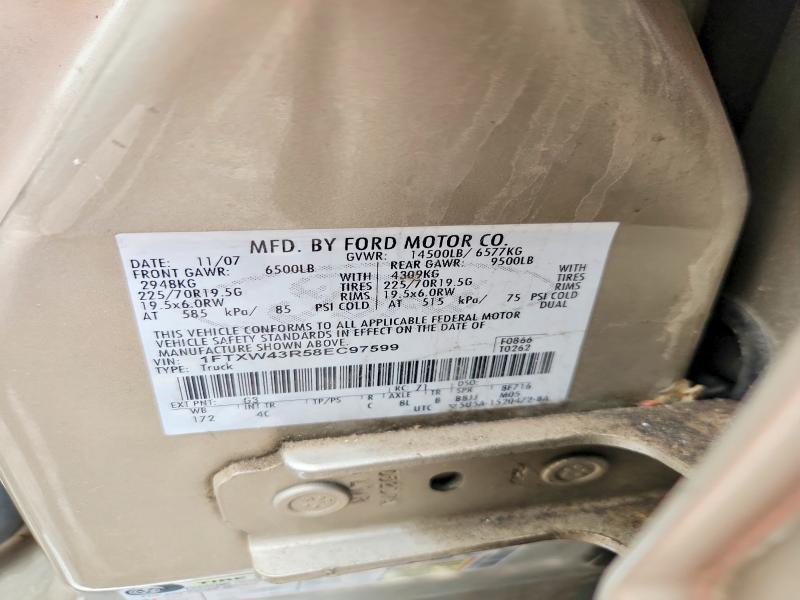 Продажа на аукционе авто 2008 Ford F450, vin: 1FTXW43R58EC97599, номер лота: 54315896