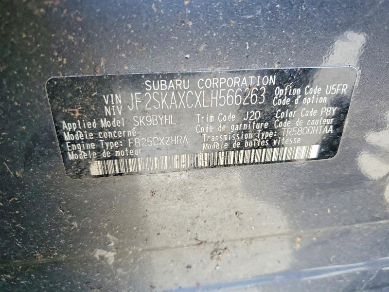 55189326 :رقم المزاد ، JF2SKAXCXLH566263 vin ، 2020 Subaru Forester مزاد بيع