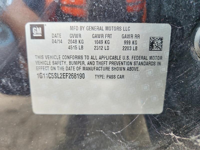 54820566 :رقم المزاد ، 1G11C5SL2EF268190 vin ، 2014 Chevrolet Malibu مزاد بيع