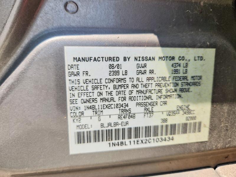 Aukcja sprzedaży 2002 Nissan Altima, vin: 1N4BL11EX2C103434, numer aukcji: 53833356