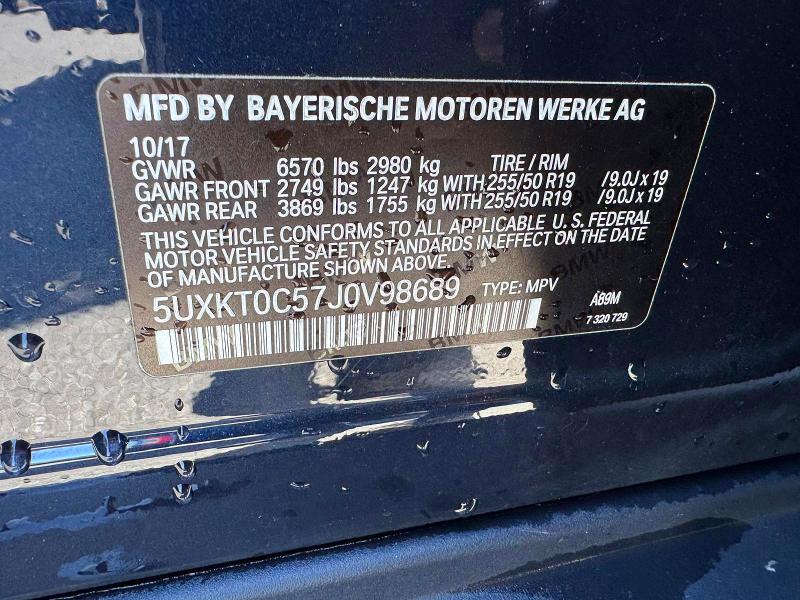 2018 Bmw X5 მანქანა იყიდება აუქციონზე, vin: 5UXKT0C57J0V98689, აუქციონის ნომერი: 53315286