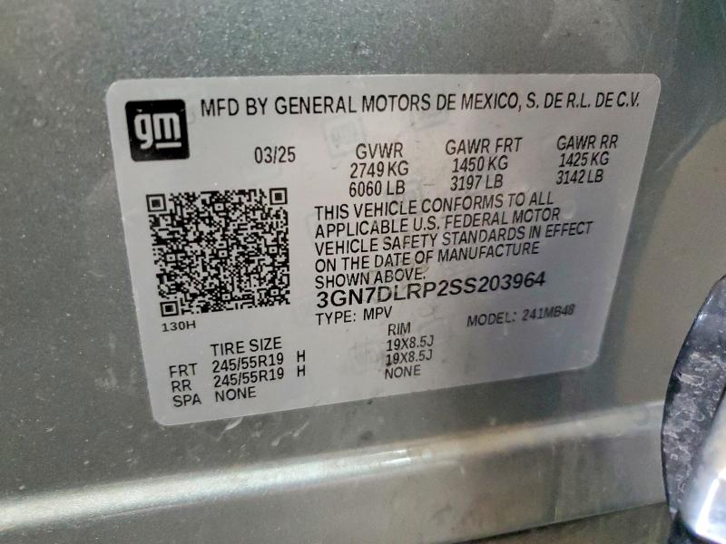 Продаж на аукціоні авто 2025 Chevrolet Equinox, vin: 3GN7DLRP2SS203964, номер лоту: 54096956