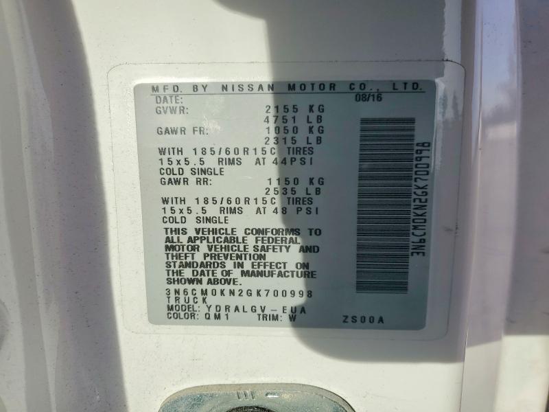 Aukcja sprzedaży 2016 Nissan Nv200, vin: 3N6CM0KN2GK700998, numer aukcji: 51840376