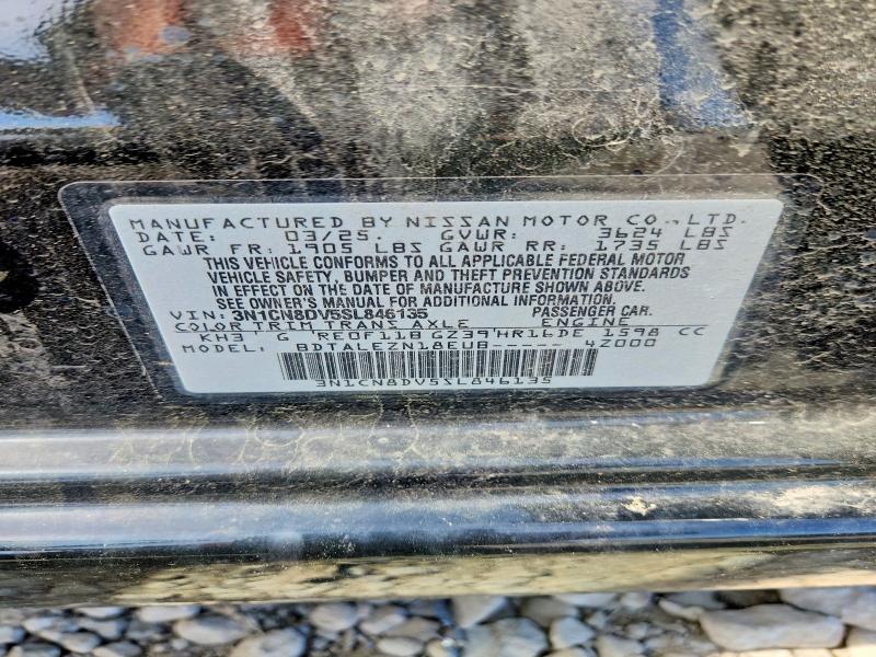 53105736 :رقم المزاد ، 3N1CN8DV5SL846135 vin ، 2025 Nissan Versa مزاد بيع