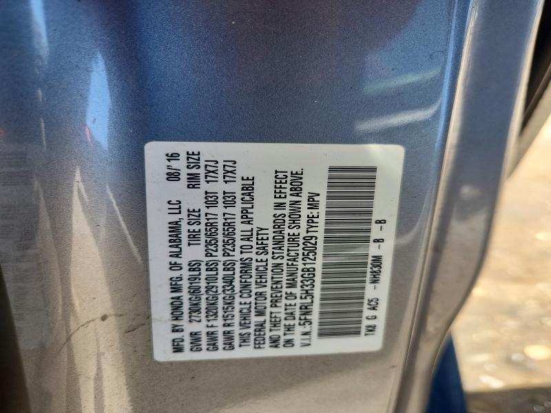 Aukcja sprzedaży 2016 Honda Odyssey, vin: 5FNRL5H33GB125029, numer aukcji: 53055486