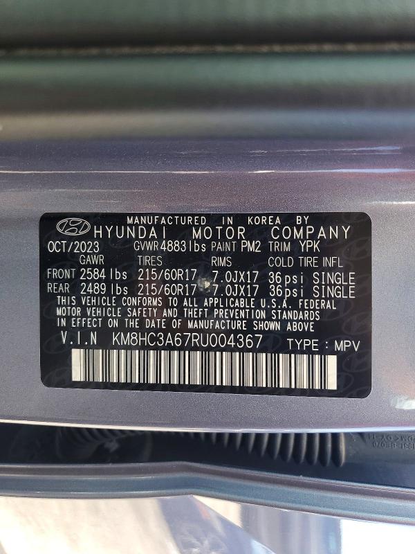 Aukcja sprzedaży 2024 Hyundai Kona, vin: KM8HC3A67RU004367, numer aukcji: 55546526