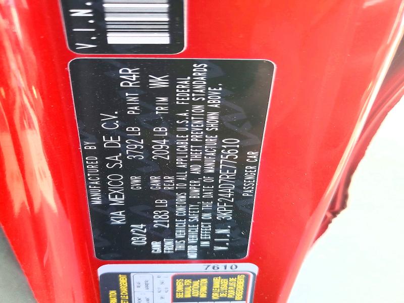 Aukcja sprzedaży 2024 Kia Forte, vin: 3KPF24AD7RE775610, numer aukcji: 53339016