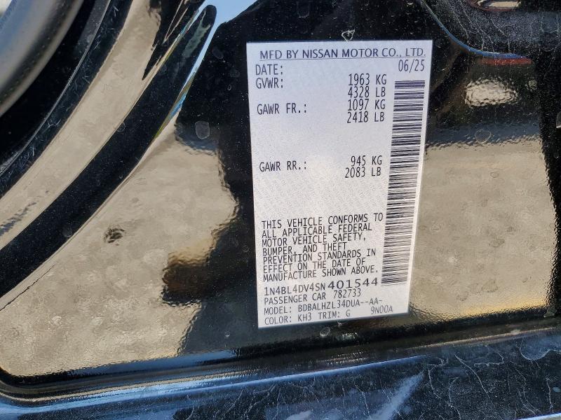 Aukcja sprzedaży 2025 Nissan Altima, vin: 1N4BL4DV4SN401544, numer aukcji: 53894746