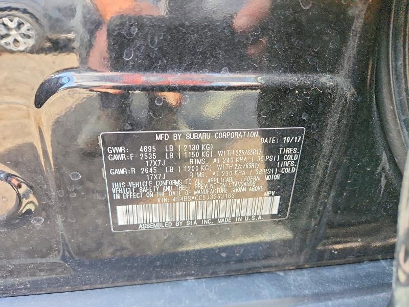 52679396 :رقم المزاد ، 4S4BSACC5J3253163 vin ، 2018 Subaru Outback مزاد بيع