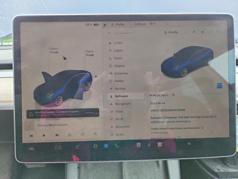 54825826 :رقم المزاد ، 5YJ3E1EA3NF370499 vin ، 2022 Tesla Model 3 مزاد بيع