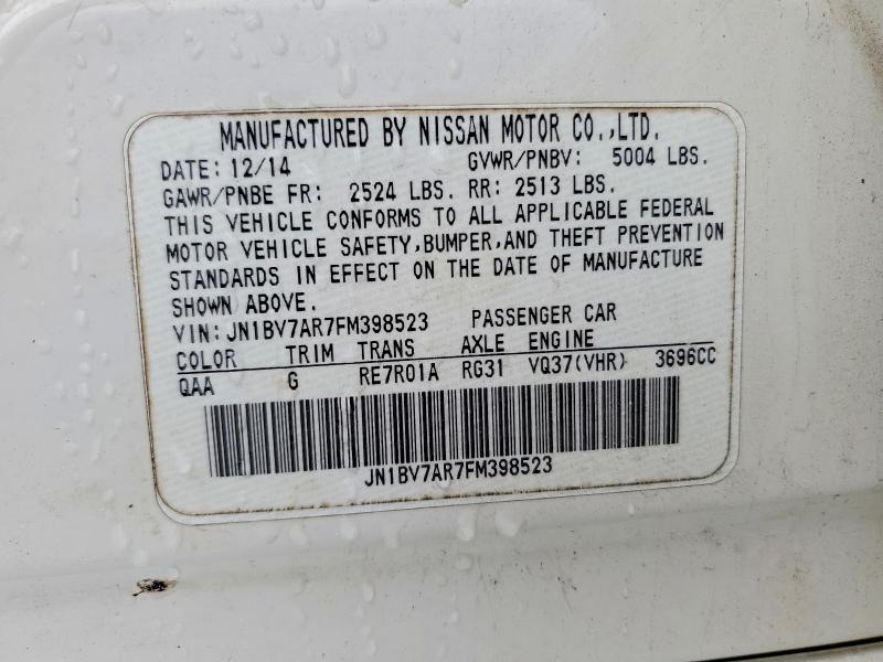 54692246 :رقم المزاد ، JN1BV7AR7FM398523 vin ، 2015 Infiniti Q50 مزاد بيع