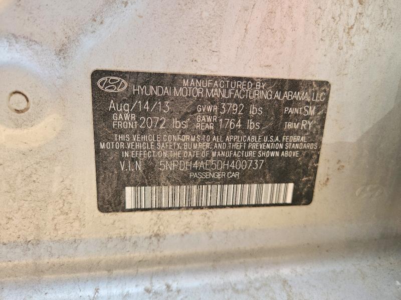 Продаж на аукціоні авто 2013 Hyundai Elantra, vin: 5NPDH4AE5DH400737, номер лоту: 54854796