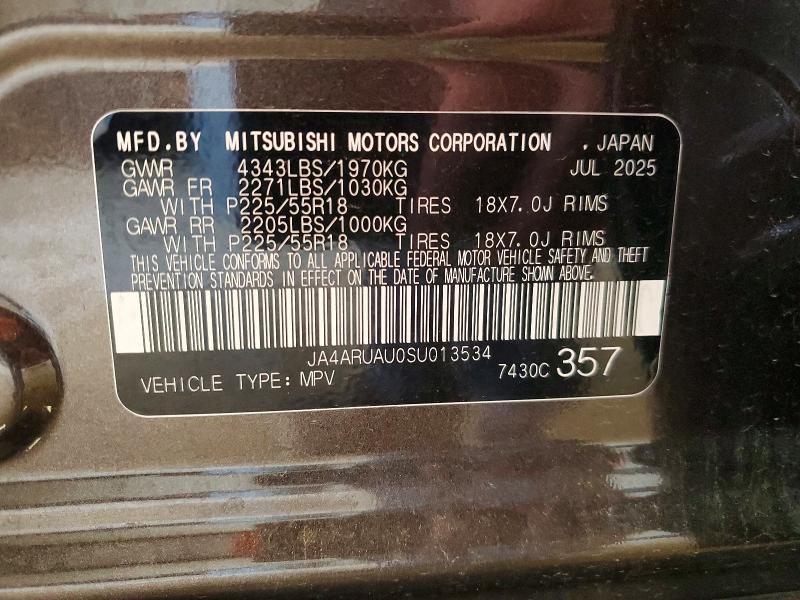 51189426 :رقم المزاد ، JA4ARUAU0SU013534 vin ، 2025 Mitsubishi Outlander Sport مزاد بيع