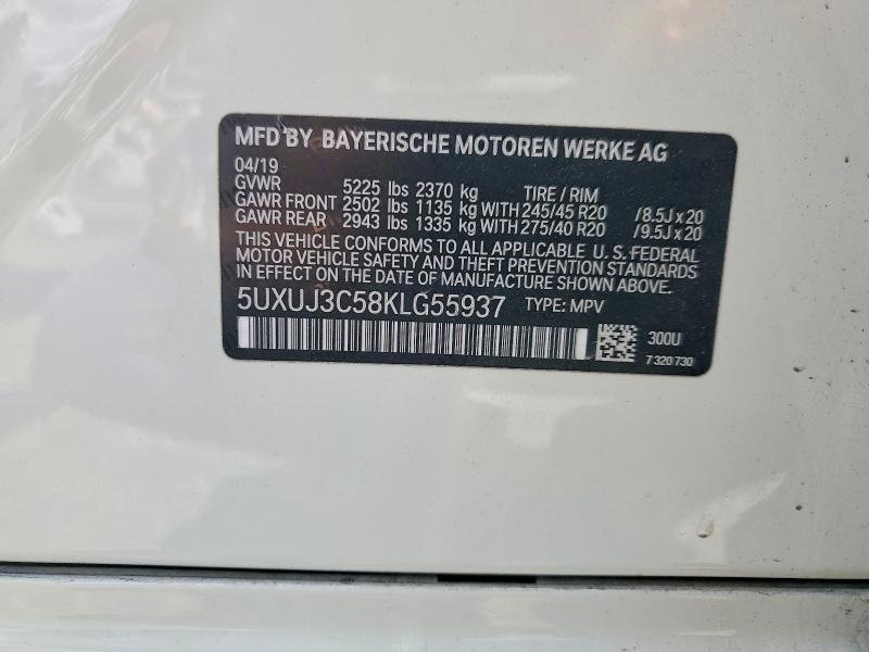 Продаж на аукціоні авто 2019 Bmw X4, vin: 5UXUJ3C58KLG55937, номер лоту: 55372306