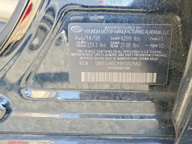 2009 Hyundai Sonata მანქანა იყიდება აუქციონზე, vin: 5NPEU46C49H502660, აუქციონის ნომერი: 53110196
