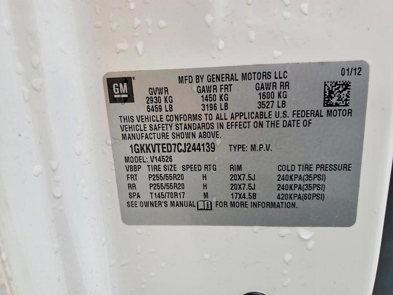 Продаж на аукціоні авто 2012 Gmc Acadia, vin: 1GKKVTED7CJ244139, номер лоту: 53100506
