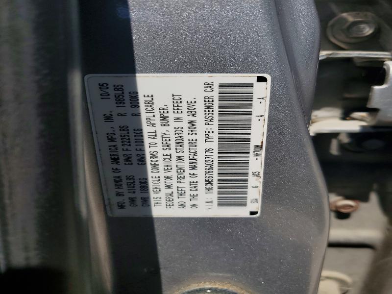 53805866 :رقم المزاد ، 1HGCM56766A027176 vin ، 2006 Honda Accord مزاد بيع