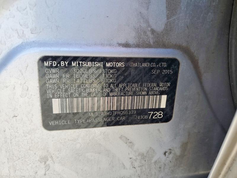 Продаж на аукціоні авто 2015 Mitsubishi Mirage, vin: ML32A3HJ7FH056339, номер лоту: 53770016