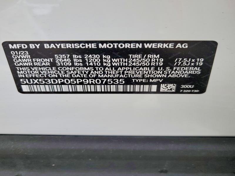 Aukcja sprzedaży 2023 Bmw X3, vin: 5UX53DP05P9R07535, numer aukcji: 53061896