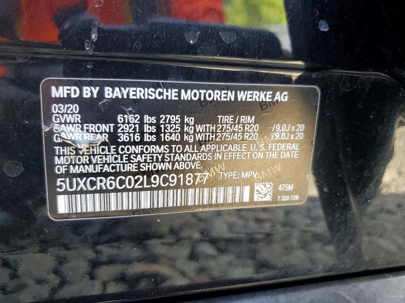 2020 Bmw X5 მანქანა იყიდება აუქციონზე, vin: 5UXCR6C02L9C91877, აუქციონის ნომერი: 54797196