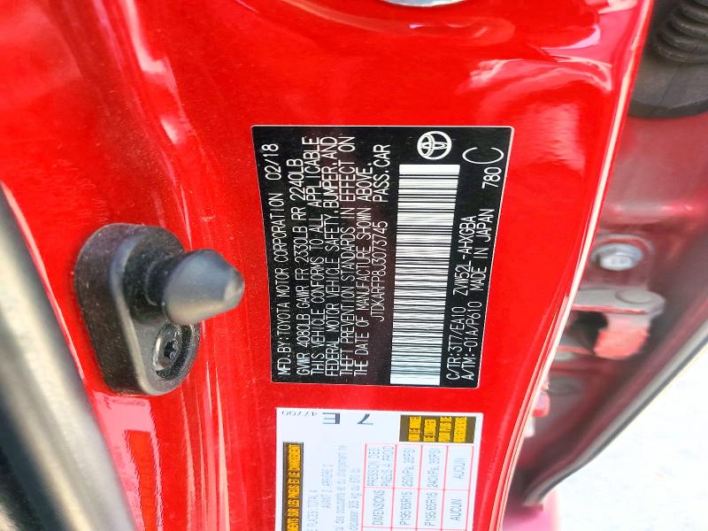 53829986 :رقم المزاد ، JTDKARFP8J3073745 vin ، 2018 Toyota Prius Prime مزاد بيع