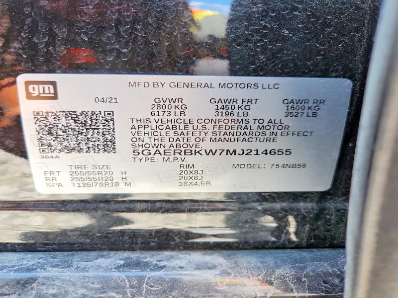 Продажа на аукционе авто 2021 Buick Enclave, vin: 5GAERBKW7MJ214655, номер лота: 54884256
