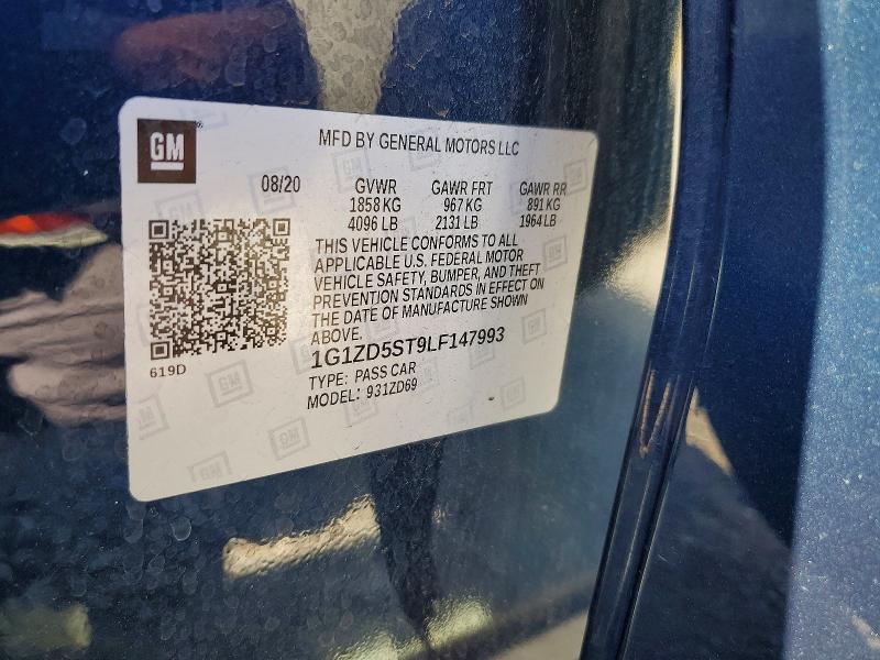2020 Chevrolet Malibu მანქანა იყიდება აუქციონზე, vin: 1G1ZD5ST9LF147993, აუქციონის ნომერი: 52666166