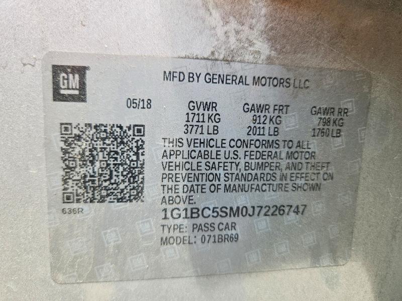 Продажа на аукционе авто 2018 Chevrolet Cruze, vin: 1G1BC5SM0J7226747, номер лота: 54649206