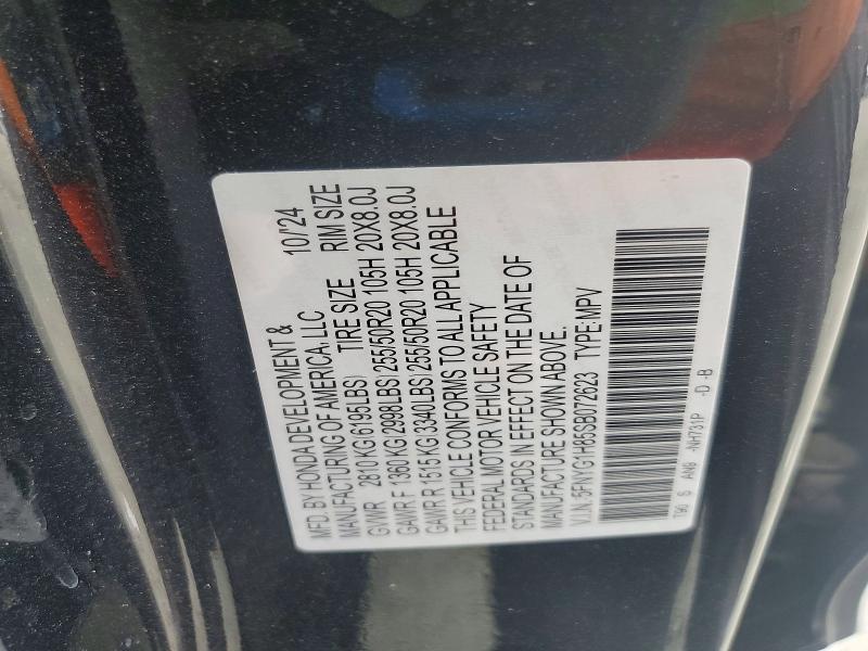 Продаж на аукціоні авто 2025 Honda Pilot, vin: 5FNYG1H85SB072623, номер лоту: 41645306