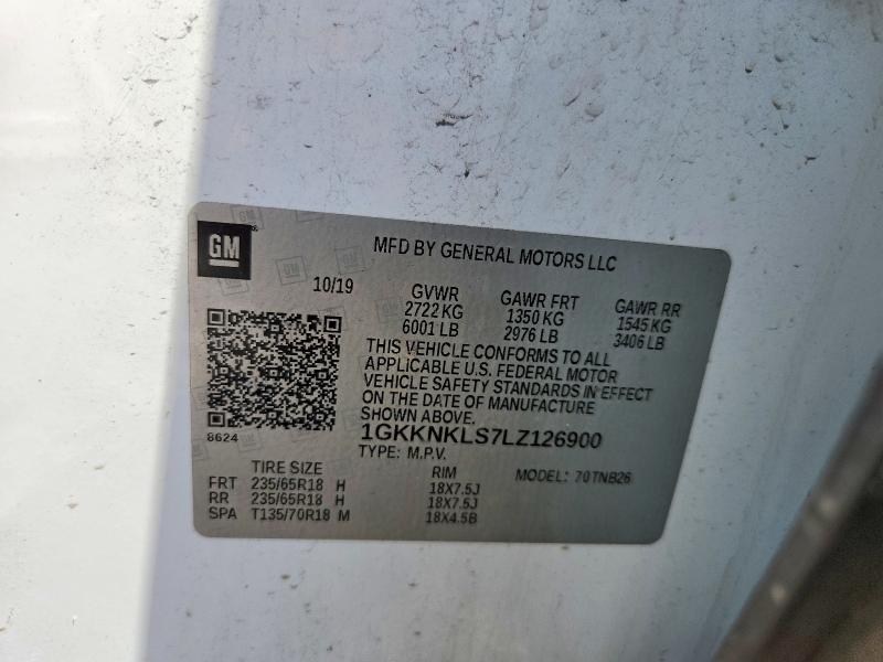2020 Gmc Acadia მანქანა იყიდება აუქციონზე, vin: 1GKKNKLS7LZ126900, აუქციონის ნომერი: 52876476