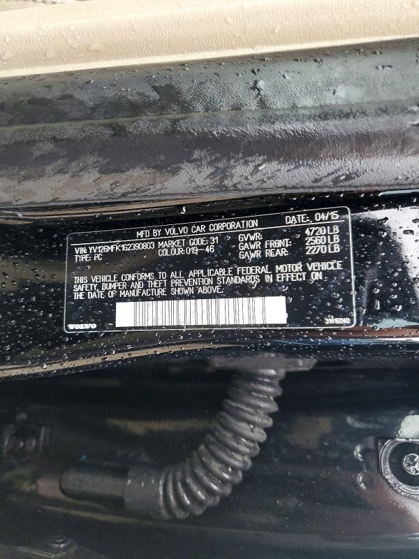 Aukcja sprzedaży 2016 Volvo S60, vin: YV126MFK1G2390803, numer aukcji: 53799106