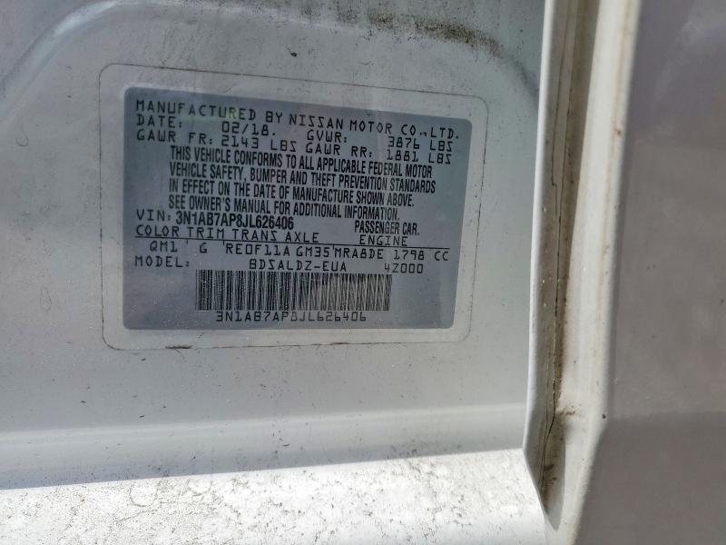Aukcja sprzedaży 2018 Nissan Sentra, vin: 3N1AB7AP8JL626406, numer aukcji: 50434066