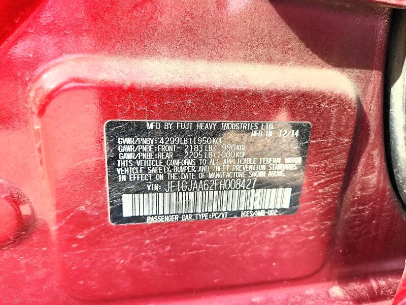 Aukcja sprzedaży 2015 Subaru Impreza, vin: JF1GJAA62FH008427, numer aukcji: 52910046