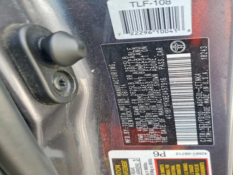 2014 Toyota Camry მანქანა იყიდება აუქციონზე, vin: 4T1BF1FK8EU457916, აუქციონის ნომერი: 55042816