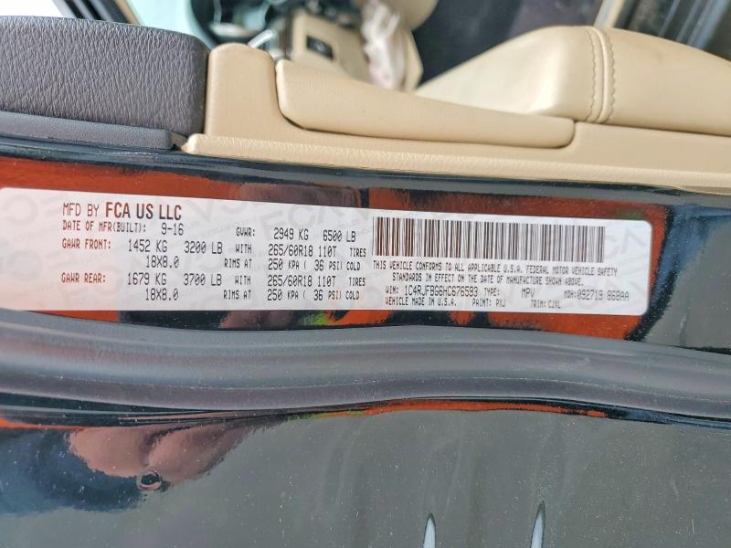Продажа на аукционе авто 2017 Jeep Grand Cherokee, vin: 1C4RJFBG6HC676593, номер лота: 53441686